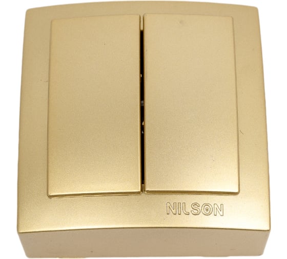 Изображение товара Выключатель NILSON 2ОП золото Themis metallic 26151003