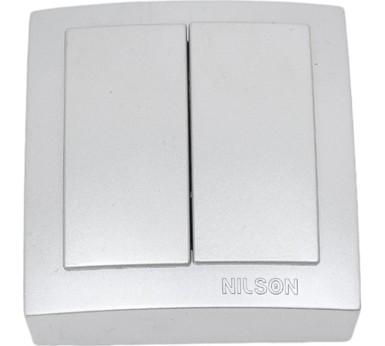 Изображение товара Выключатель NILSON 2ОП серебро Themis metallic 26131003