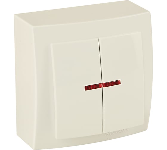 Изображение товара Выключатель NILSON 2ОП с подсветкой крем Themis naturel 26121004