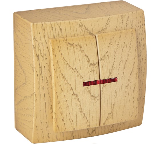 Изображение товара Выключатель NILSON 2ОП с подсветкой клен Themis wood 26281004