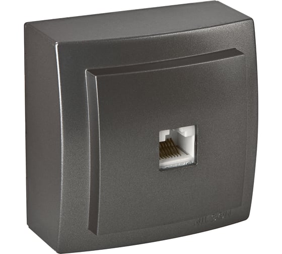 Изображение товара Розетка NILSON 1ОП комп антрацит Themis metallic 26161044