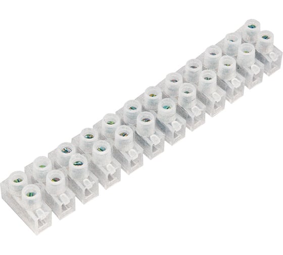 Изображение товара Клеммная винтовая колодка REXANT KВ-40 (25-40 мм2), линейка 10 штук, 100 A, полиэтилен белый ЗВИ 07-5040