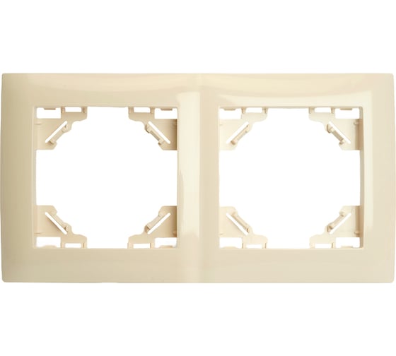 Изображение товара Рамка STEKKER 2-местная, горизонтальная, серия Эрна Элегант, PFR00-9012-02, слоновая кость, 49667