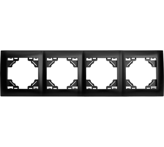 Изображение товара Рамка четырехместная STEKKER горизонтальная, серия Эрна Элегант, PFR00-9014-03, черный, 49664