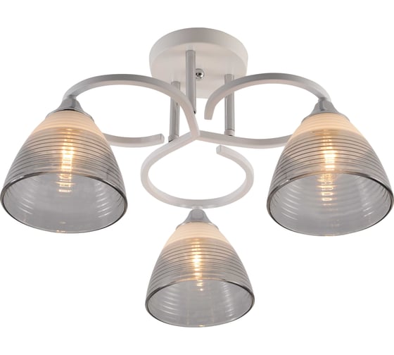 Изображение товара Люстра потолочная Schaffner Comida 3545-3, цвет белый. Освещение до 15 кв.м, мощность 180 Вт Comida 3545-3 WH+CR