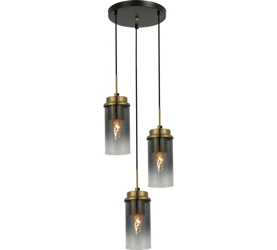 Изображение товара Потолочная люстра Schaffner Milizia 3485-3P, цвет черный/бронза. Освещение до 10 кв.м, мощность 120 Вт Milizia 3485-3P BK+CU
