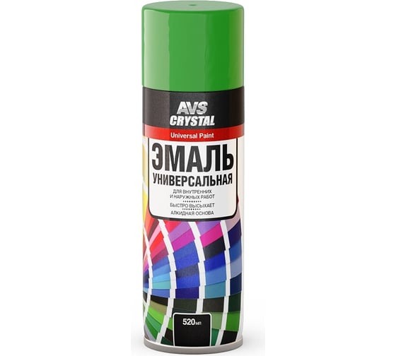 Изображение товара Эмаль универсальная алкидная Прохим "зеленый" 520 мл (аэрозоль) AVS AVK-508 A07130S