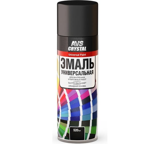Изображение товара Эмаль универсальная алкидная Прохим "черный матовый" 520 мл (аэрозоль) AVS AVK-501 A07123S