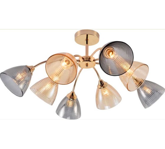 Изображение товара Люстра потолочная Schaffner Codice 3530-8, цвет золото. Освещение до 25 кв.м, мощность 480 Вт Codice 3530-8 FGD