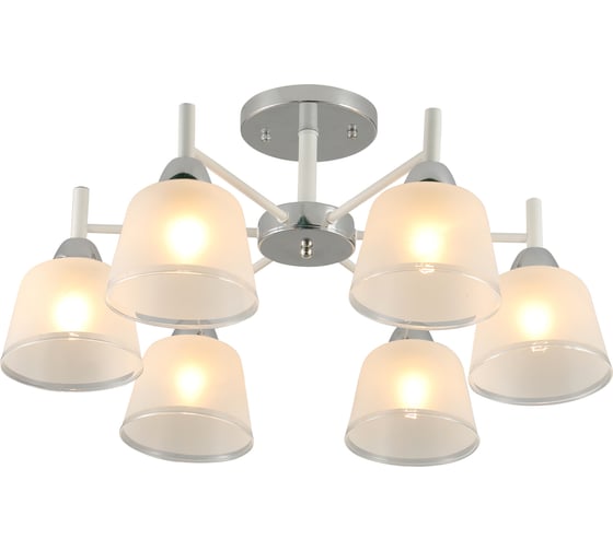 Изображение товара Люстра потолочная Schaffner Steffani 3515-6, цвет хром. Освещение до 25 кв.м, мощность 240 Вт Steffani 3515-6 CR+WH