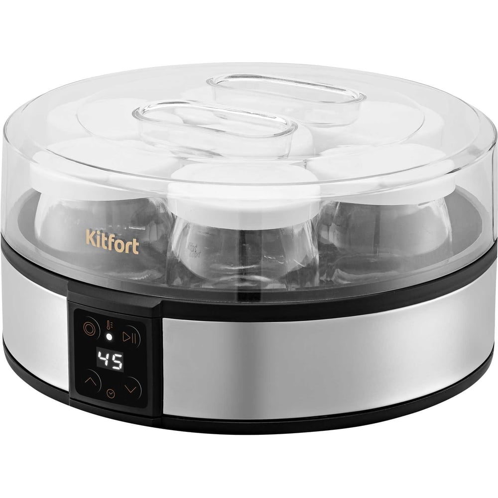 Изображение товара Йогуртница Kitfort КТ-6363 с дисплеем и таймером для домашнего приготовления йогурта
