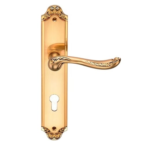 Изображение товара Дверная ручка на длинной накладке GENESIS ACANTO S. GOLD CL 940000000421
