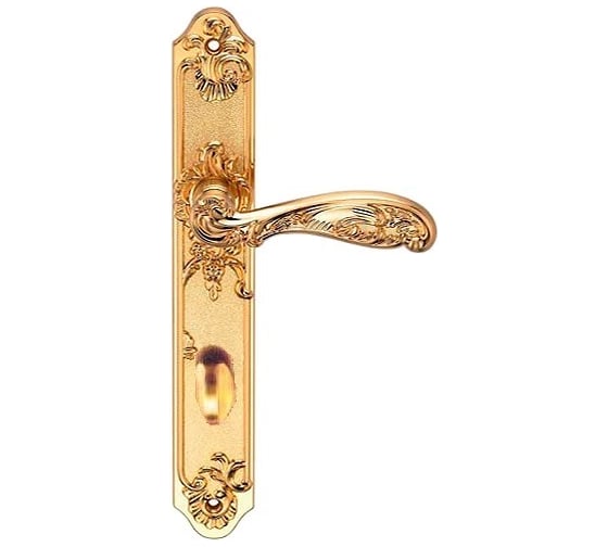 Изображение товара Дверная ручка на длинной накладке GENESIS FLOR S. GOLD OL 940000000402