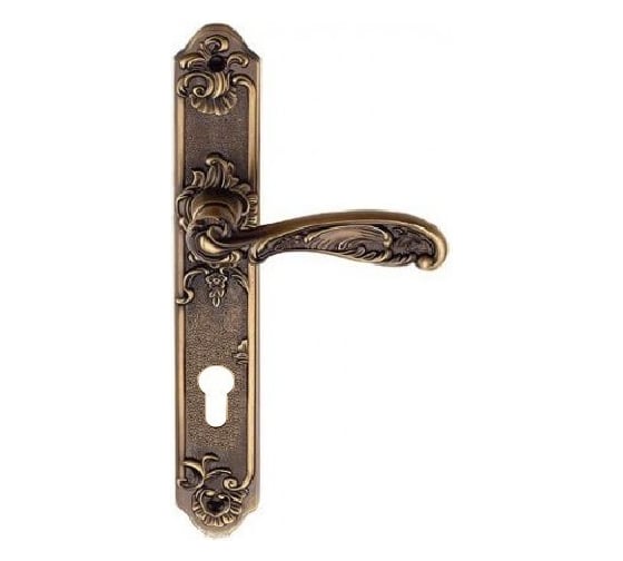 Изображение товара Дверная ручка на длинной накладке GENESIS FLOR ANT. COFFEE CL 940000000400