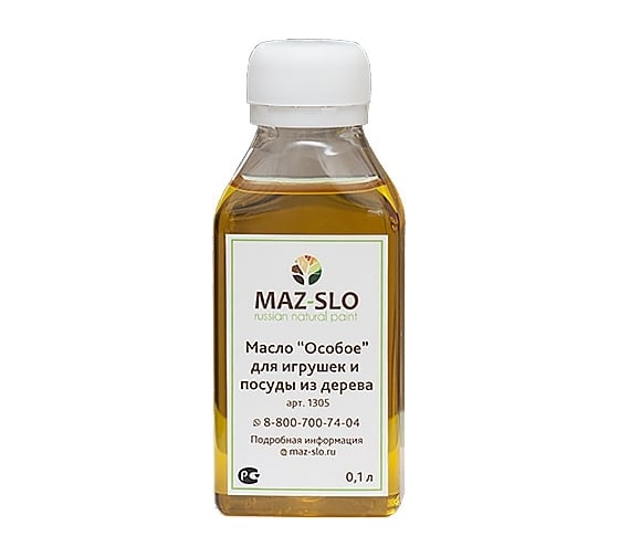 Изображение товара Масло для игрушек и посуды из дерева MAZ-SLO "Особое" цвет Тик, 100 мл 8064806