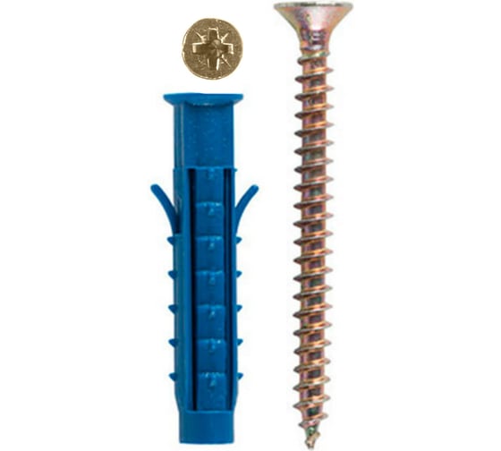 Изображение товара Дюбель НАКРЕПКО с шурупом 10х60 50 шт. 102313