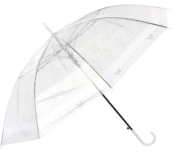 Изображение товара Полуавтоматический зонт-трость Рыжий кот BASIC, 90 см, ЭВА, белый 107776