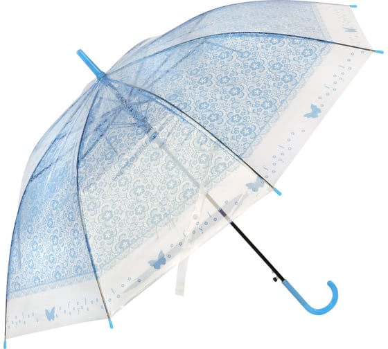 Изображение товара Полуавтоматический зонт-трость Рыжий кот BASIC, 90 см, ЭВА, голубой 107777