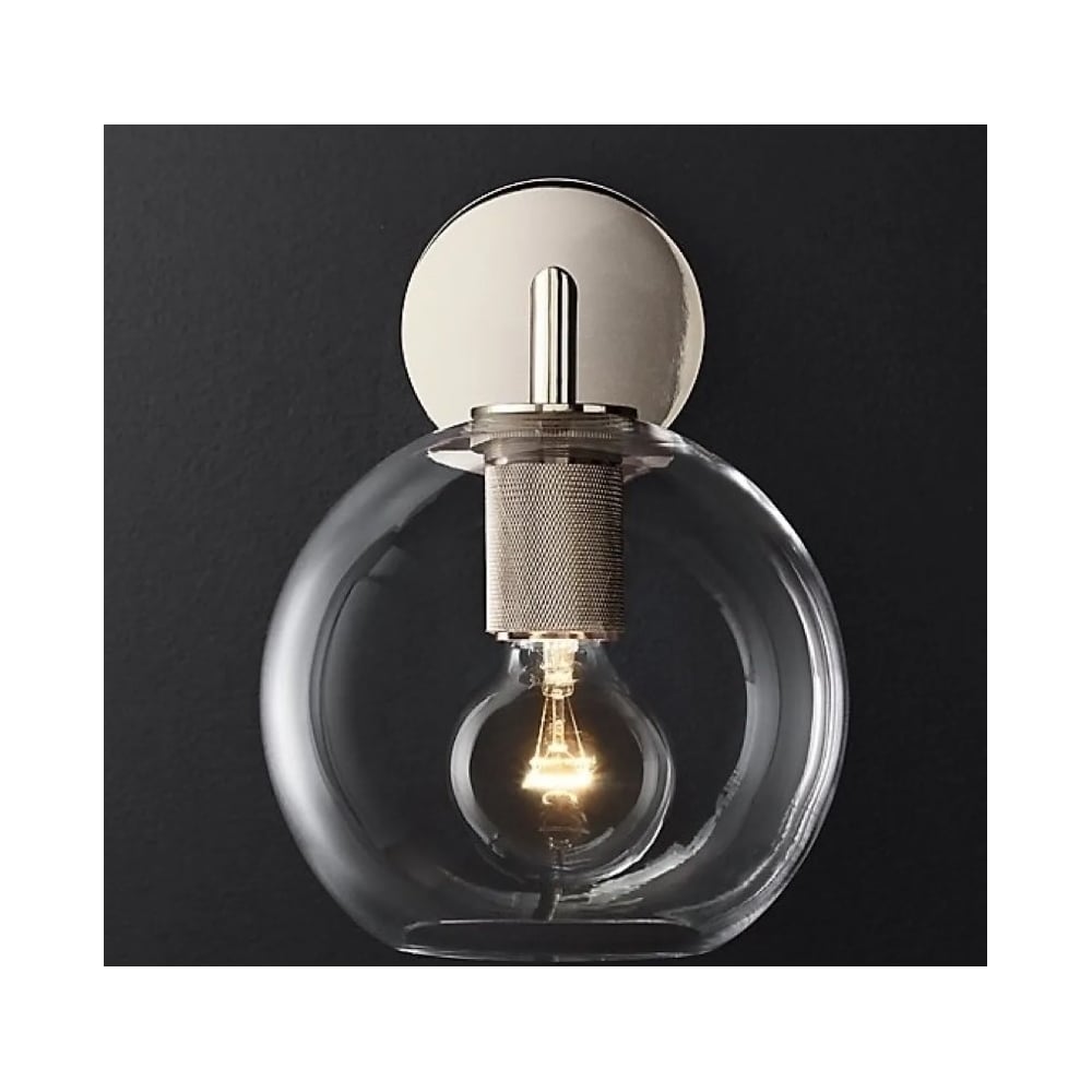 Изображение товара Бра IMPERIUMLOFT RH Utilitaire Globe Shade Single Sconce Silver 123277-22
