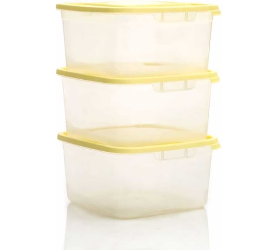 Изображение товара Комплект контейнеров ПОЛИМЕРБЫТ КАСКАД-2 КВАДРО 3шт, 1.0л СВЧ 4367001