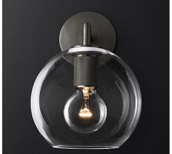 Изображение товара Бра IMPERIUMLOFT RH Utilitaire Globe Shade Single Sconce Black 123275-22