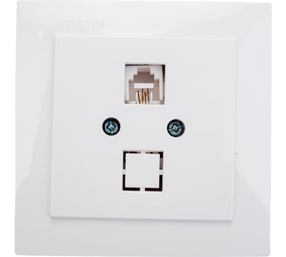 Изображение товара Телефонная розетка NILSON 1СП RJ11 белая Touran naturel 24111040