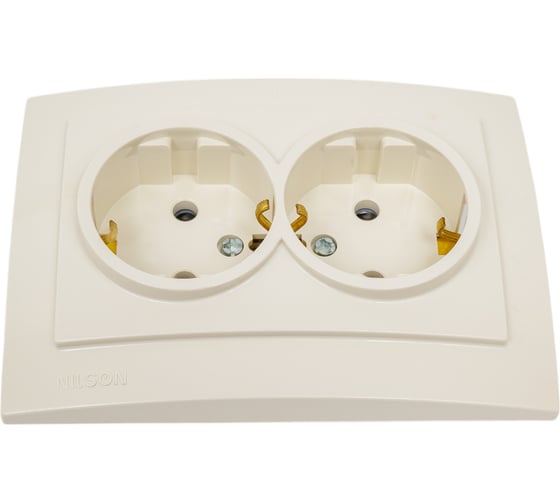 Изображение товара Розетка NILSON 2СП з/к крем Touran naturel 24121025