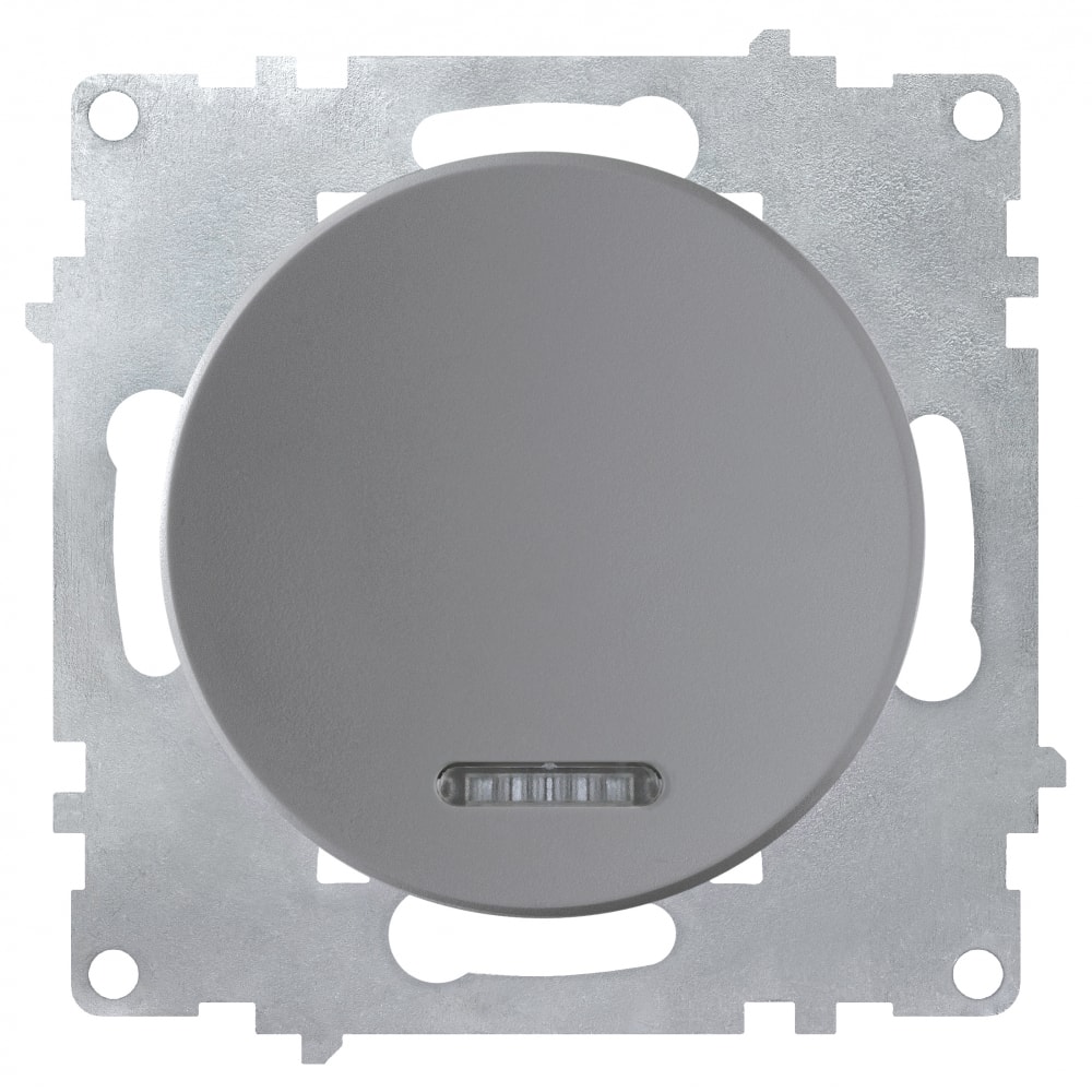 фото Одинарный выключатель с подсветкой onekeyelectro, цвет серый (уп.10 шт) 1e31701302