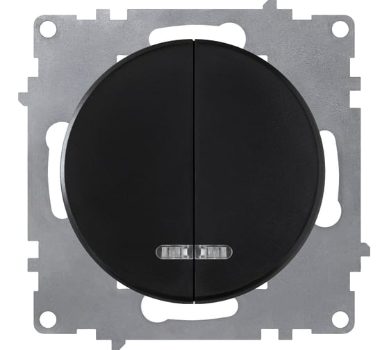 Изображение товара Двойной выключатель с подсветкой OneKeyElectro, цвет чёрный 1E31801303 2172825