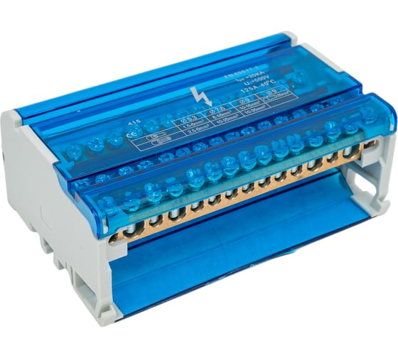 Изображение товара Нулевая шина DORI на Din-рейку в корпусе 4 шины по 15 отв. 45045