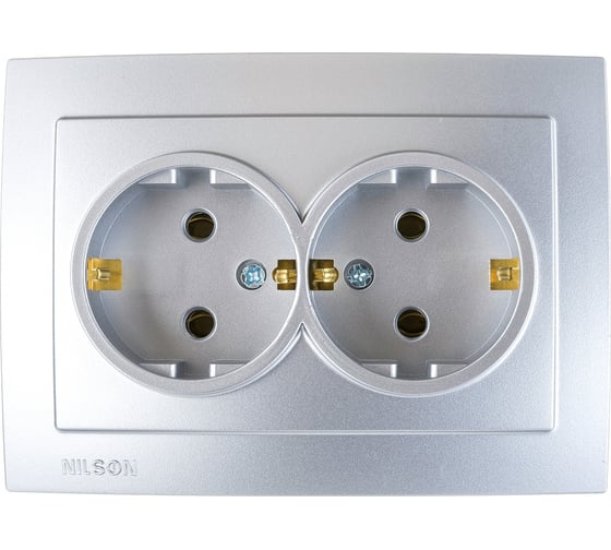 Изображение товара Розетка NILSON 2СП з/к серебро Touran metallic 24131025