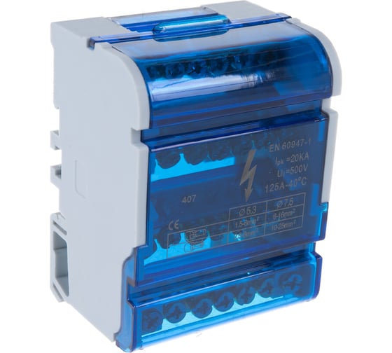 Изображение товара Нулевая шина DORI в корпусе на DIN-рейку (кросс-модуль) 4х7 45021