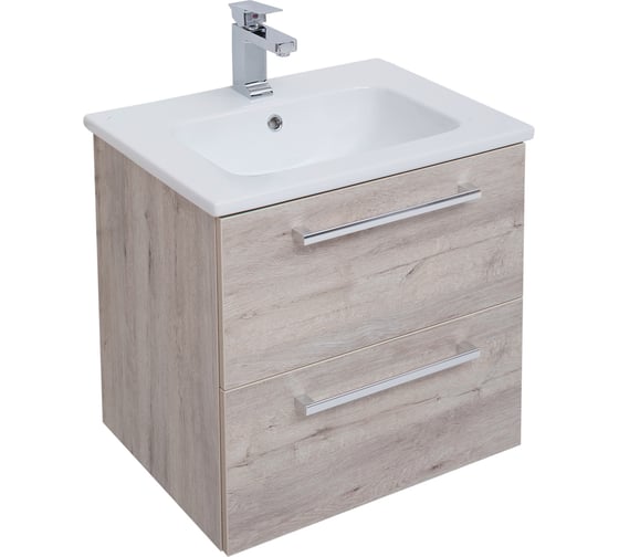 Изображение товара Подвесная тумба с раковиной Dreja GIO 60 см, 2 ящика, дуб кантри 77.0102D-640344 77.0102DK