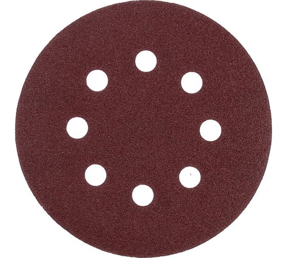 Изображение товара Круг абразивный шлифовальный перфорированный под липучку (10 шт; 125 мм; Р80) ТУНДРА 2603075