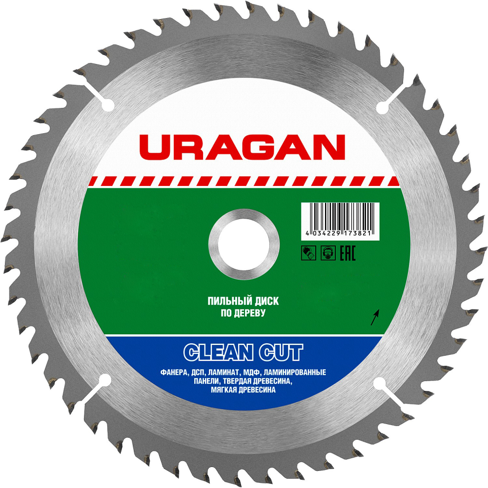 Пильный диск по дереву Uragan диск пильный по дереву uragan optimal cut 180x30 30t 36801 180 30 30