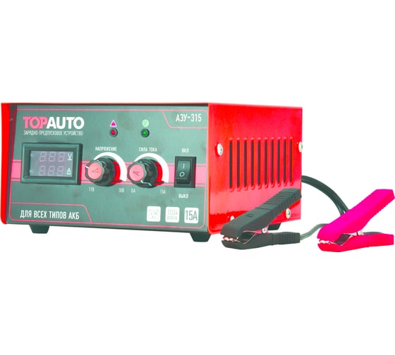 Изображение товара Автоматическое предпусковое зарядное устройство TopAuto АЗУ-315 15А, для 12/24В-АКБ до 190 А*ч 29359