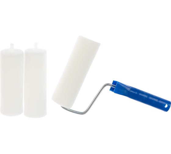 Изображение товара Валик для лаков, клеев, водных красок Мелодия цвета поролон 150мм +2 сменные шубки Вп150/55+2