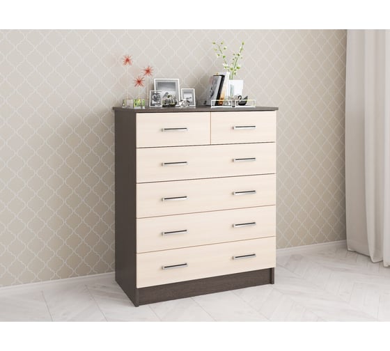 Изображение товара Комод большой Арника Катрин 5, венге/дуб молочный 00-00003852