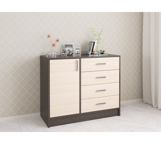 Изображение товара Комод большой Арника Катрин 6, венге/дуб молочный 00-00003853