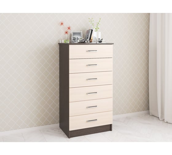 Изображение товара Комод высокий Арника Катрин 4, венге/дуб молочный 00-00003851