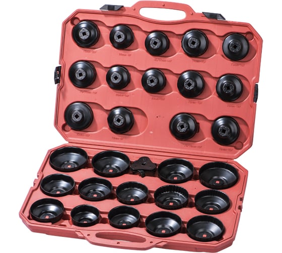 Изображение товара Комплект чашек для демонтажа масляных фильтров ROSSVIK 65-120 мм, 30 шт. ST076