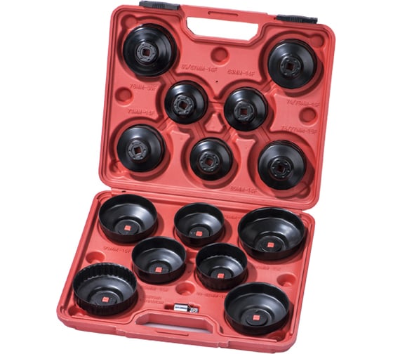 Изображение товара Комплект чашек для демонтажа маслянных фильтров ROSSVIK 65-100 мм, 15 шт. ST075