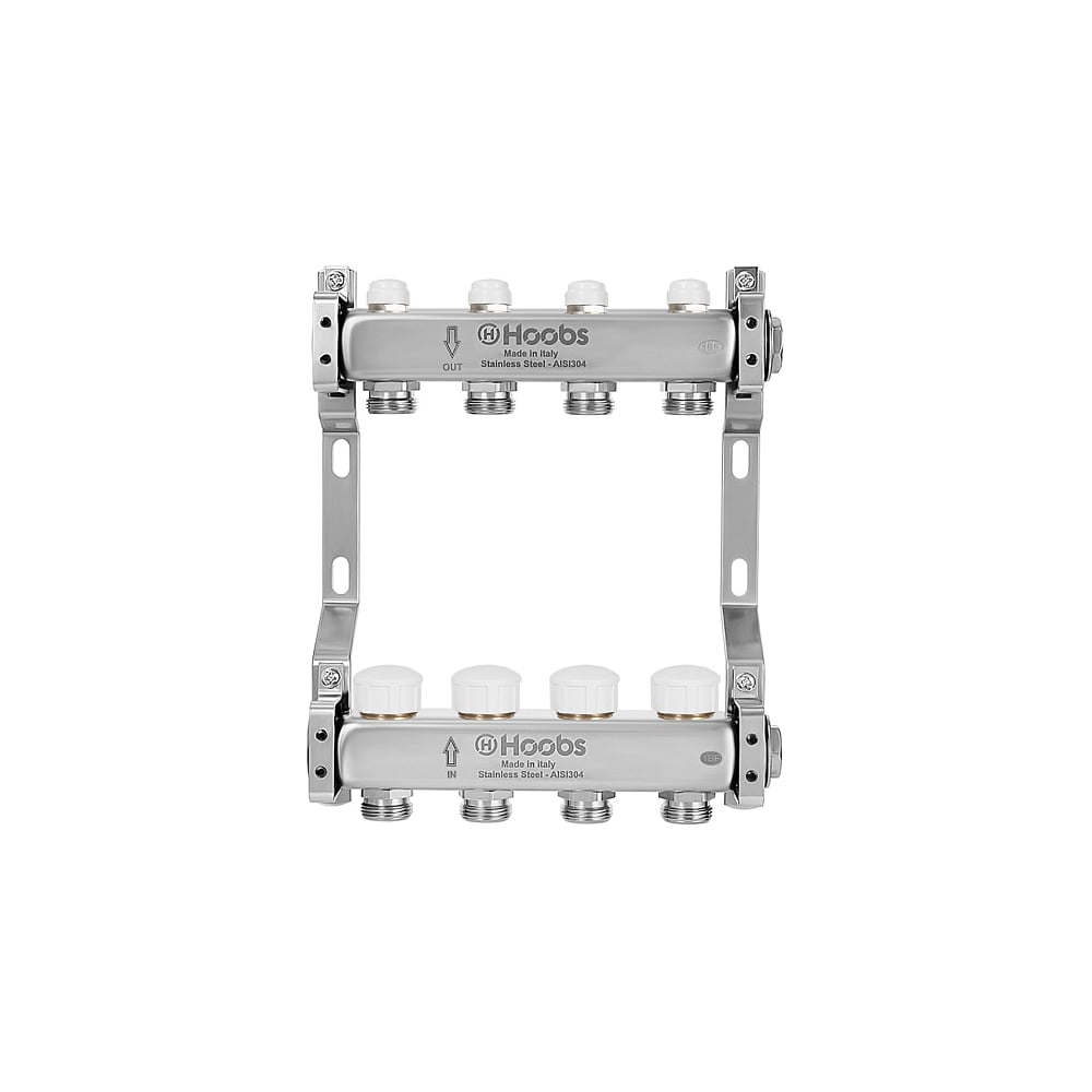 Изображение товара Комплект коллекторов Hoobs из нержавеющей стали с клапанами и кронштейнами