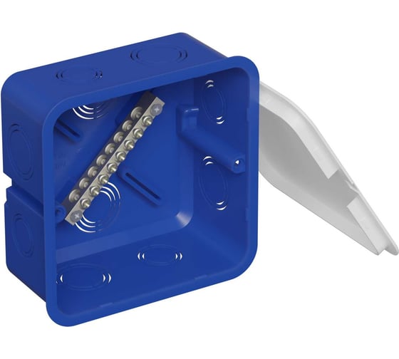 Изображение товара Коробка Экопласт (КУП) 6x9мм, 8 зажимов, 63А, для с/п., 100x100x50мм, IP30, цвет синий (1уп.=150шт) 44657KP