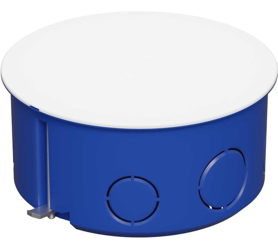 Изображение товара Коробка распределительная Экопласт для г/к D100x50мм с металл. лапками, без галогена синий IP30 44668HF