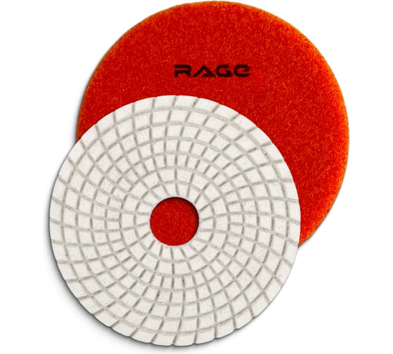 Изображение товара Алмазный гибкий шлифовальный круг RAGE By VIRA 100 мм P1500 черепашка для керамогранита АГШК мокрое шлифование 558033