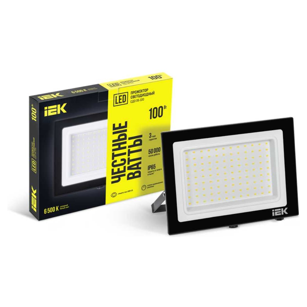 Изображение товара Светодиодный прожектор IEK СДО 06-100 черный IP65 6500K LPDO601-100-65-K02