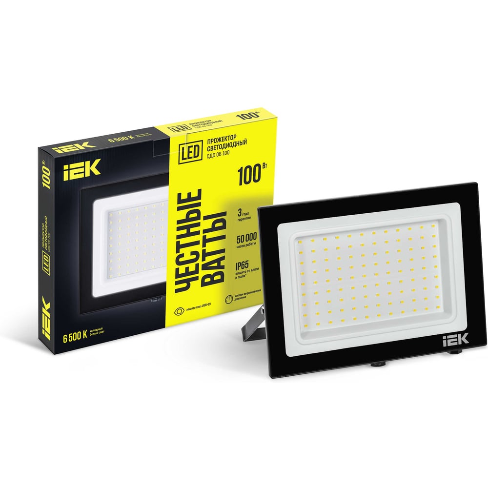 Изображение товара Светодиодный прожектор IEK СДО 06-100 черный IP65 6500K LPDO601-100-65-K02 Изображение товара Светодиодный прожектор IEK СДО 06-100 черный IP65 6500K LPDO601-100-65-K02