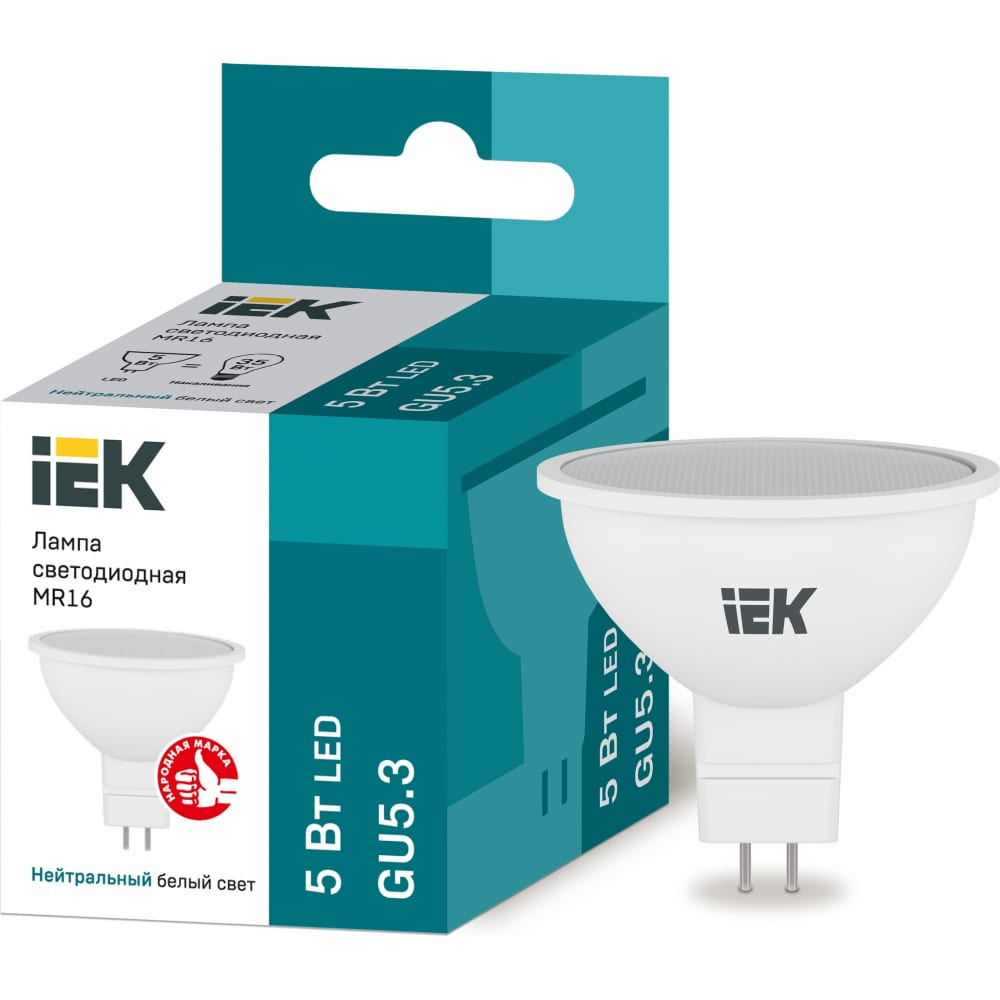 Светодиодная лампа IEK - LLE-MR16-5-230-40-GU5