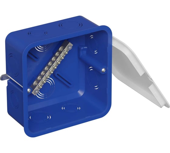 Изображение товара Коробка распределительная Экопласт (КУП) 6x9мм, 8 зажимов, 63А, для г/к100x100x50мм с металлическими лапками, IP30 (1уп.=150) 44667KP